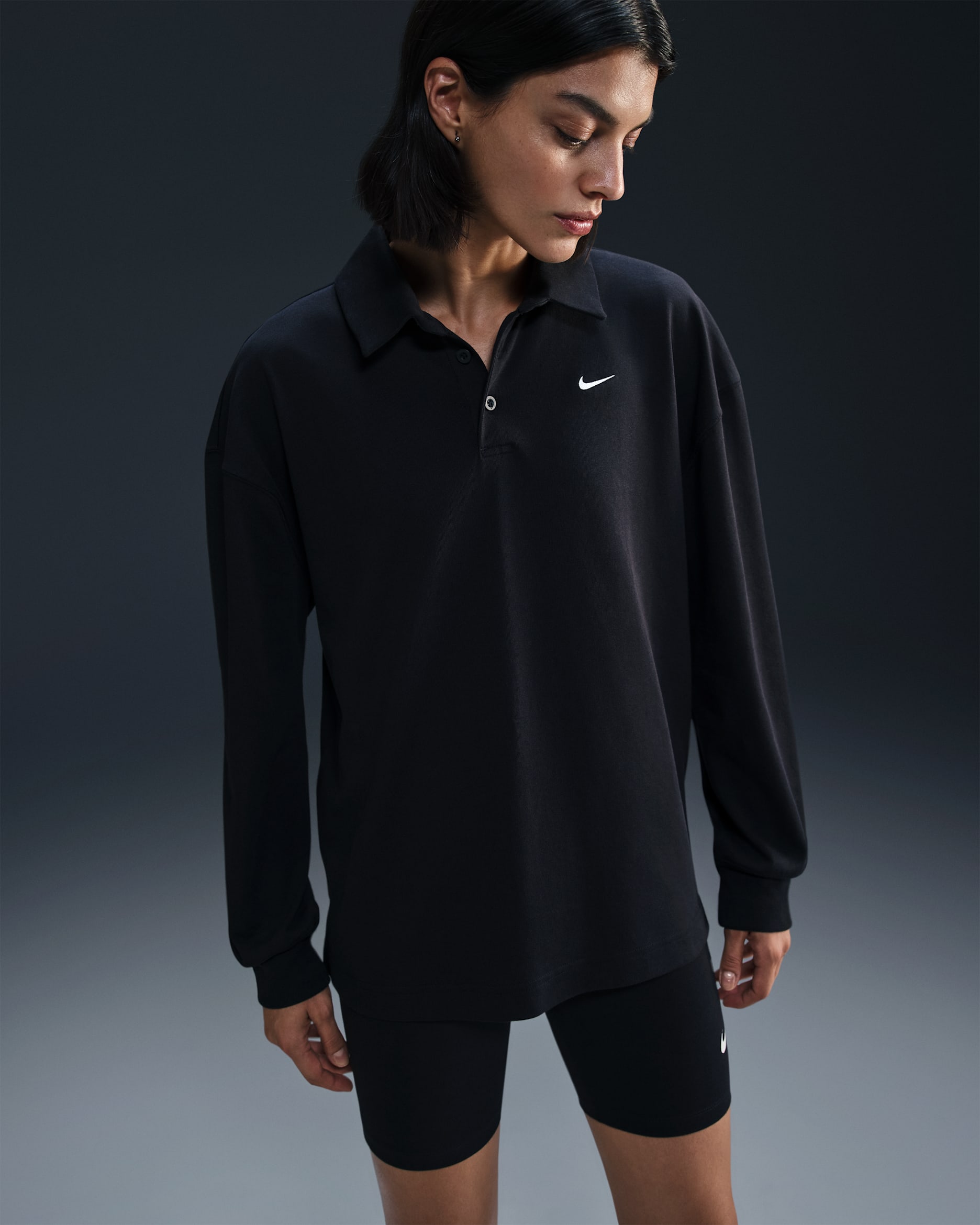 Nike Sportswear Essential Women's Oversized Long-Sleeve Polo. Nike.com